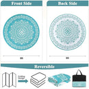 Pauwer Waterproof Outdoor Rug 8ft, Reversible Plastic Straw Patio Camping Rug, Indoor Outdoor RV Mat Carpet for Deck, Camper, Porch, Balcony, Backyard, Picnic, Floral Teal by GreenHaven Gardens