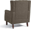 Accent Chair, Upholstered Armchair with Button Tufted High Back & Solid Wood Legs, Comfy Wingback Reading Single Sofa Chair for Small Spaces, Living Room, Bedroom (Taupe, Set of 2) by CozyNest Decor