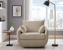 360° Swivel Accent Armchair, 39.3" Oversized, Sherpa Boucle Fabric Sofa Chair with Removable Back & Arm Pillows, Swivel Chair with Cozy Soft Padded, No Assembly Required (1, Camel) by CozyNest Decor