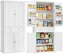 VASAGLE Pantry Cabinet, 71.7-Inch High Freestanding Tall Cupboard Storage Cabinet with a Drawer, 2 Cabinets, 4 Adjustable Shelves, 6 Door Shelves, for Living Room, Kitchen, White UBBC561P31V2 by CozyNest Decor
