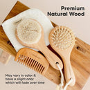 Baby Hair Brush and Comb Set for Newborn - Wooden Baby Hair Brush Set with Soft Goat Bristle, Baby Brush Set for Newborns, Baby Brush and Comb Set Girl, Boy, Toddler Cradle Cap Brush (Round, Walnut) by TinyTreasures Baby Boutique
