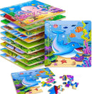 Puzzles for Kids Ages 4-6, 10 Pack of 20 Piece Wooden Jigsaw Puzzles for Toddlers Ages 3-5 Jigsaw Puzzle for Toddler Children Learning Educational Puzzles Toys for Boys and Girls. by TinyTreasures Baby Boutique