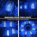 4PCs Halloween Solar Torch Lights Outdoor, 43in 96 LED, Waterproof Landscape Garden Pathway Light with Blue Vivid Dancing Flickering Flames, Auto On/Off Dusk to Dawn for Halloween Lights Decoration by GreenHaven Gardens