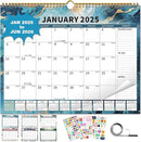 2025 Calendar, Wall Calendar 2025-2026 Planner Hanging Spiral Bound Magnetic Fridge Calendars 15" x 12", Use Jan 2025 - Jun 2026 by TinyTreasures Baby Boutique