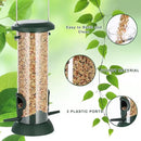 FEED GARDEN 2 Pack Tube Bird Feeders for Outdoors Hanging, Premium Hard Plastic Wild Bird Feeders with 2 Ports, Small Bird Feeder Easy-Refill&Clean, Gifts for Mom Woman, 8.5 Inch Green by CozyNest Decor