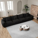 smilesun Modern Minimalist Chenille Modular Sectional Sofa, Oversized Couch and Loveseat Set with Thick Cushions, Upholstered Sofa for Living Room, Bedroom, Office, Apartment(Black,136" 4-Seater) by CozyNest Decor