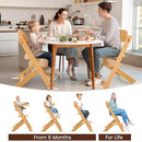 High Chair for Babies and Toddlers, Wooden Highchair with Adjustable Seat & Convertible Footrest Heights, Baby Feeding Chair with Safety Harness & Removable Double Layer Tray by TinyTreasures Baby Boutique