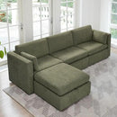 CHITA Oversized Modular Sectional Sofa, FSC Certified L Shaped Couch Reversible Chaise, Modular Sectional Couch for Living Room,112 inch Width, 4 Seat Modular Sofa with Storage Ottoman, Moss Green by CozyNest Decor