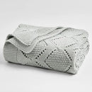 Longhui bedding Chunky Cotton Knit Throw Blanket for Couch, Sofa, Bed, or Chair, Decorative Breathable Fall Cable Knit Blanket 51 x 63 Inches, Grey by CozyNest Decor