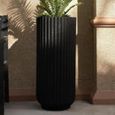 31.5 Inch Tall Roman Column Concrete Planter（14.2Dx31.5H，36 Pounds）,Durable All-Weather Use with Drainage Holes,Large Tall Round Planter for Outdoor Indoor Plants by CozyNest Decor