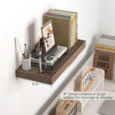 Fun Memories Floating Shelves - 16 Inch Wall Shelf for Decor & Storage - Wall Mounted Display Shelving with Invisible Heavy-Duty Metal Bracket 2Pack, Walnut by CozyNest Decor