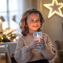 danip Sky Blue LED Flameless Candle, with Embedded Star String, 3-Piece Set of LED Candles, with 11 Button Remote Control, 24-Hour Timer Function, Dancing Flames, Real Wax, Battery Powered. by CozyNest Decor
