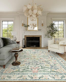 Wonnitar Large Living Room Rug, Floral 10 x 14 Machine Washable Area Rugs, Soft Boho Ultra-Thin Non-Shedding Indoor Aesthetic Carpet for Bedroom Dining Room Office by TinyTreasures Baby Boutique