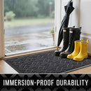 Yimobra Front Door Mat, Waterproof All-Weather Welcome Matt Outdoor Indoor, Non-Slip Low Profile Outdoor Mats for Front Door Outside Entrance, Patio Porch Entryway Mat, 29.5x17, Black Grey by CozyNest Decor