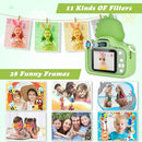 Kids Camera,HD Digital Video Camera,Childrens Toys for 3 4 5 6 7 8 9 Year Old Boys/Girls,Selfie Camera for Kids,Christmas Birthday Gifts with 32GB SD Card (Dinosaur Green) by TinyTreasures Baby Boutique