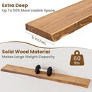 Floating Shelves for Wall Decor, Rustic Solid Elm Wood Live Edge Floating Shelves Wall Mounted, Wall Shelves with Invisible Bracket for Living Room Bathroom Bedroom Kitchen, 55 Inch, Natural by CozyNest Decor
