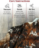 Natural Cowhide Rug for Home & Office Premium Dark Tricolor Cowhide Rug with Unique Dark Brown, Black & White Patterns- Cow Hide Rugs Made with Tanned Leather - Cow Hide Rugs 6x7-8 ft by CozyNest Decor