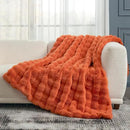 Cozy Bliss Faux Fur Throw Blanket for Couch, Fuzzy Soft Plush Thick Bubble Blanket for Sofa Bedroom Living Room, 50 * 60 Inches Burnt Orange by CozyNest Decor