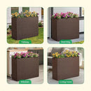 IDZO All Weather Wicker Planter Raised Garden Bed, 24 in Tall Round Rattan Flower Pots, Durable Self-Watering Indoor Outdoor Wicker Planters for Porch Patio Balcony by CozyNest Decor