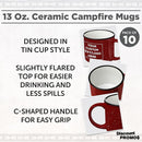 DISCOUNT PROMOS Custom Ceramic Campfire Coffee Mugs 13 oz. Set of 10, Personalized Bulk Pack - Perfect for Tea, Espresso, Cappuccino, Hot Cocoa - Red by TinyTreasures Baby Boutique
