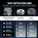TITAN Flexible Garden Hose 25FT – Ultra Lightweight, Heavy Duty Water Hose with Brass Fittings & Jet Nozzle – Kink-Free, Non-Expanding, Durable Fabric Hose for Yard, Lawn, Car Wash, Outdoor Use by GreenHaven Gardens