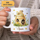 Hyturtle Personalized Bee Mug - Bee Keeper Gifts For Women - Honeybee Gifts For Lovers - Animals Present For Lovers On Birthday - Teacher Appreciation Present - Custom Coffee Cup Ceramic Mug 11 15 Oz by CozyNest Decor