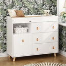 Baby Dresser Changing Table with Drawers,Shelf,Hidden Laundry Basket Storage,2 in 1 Nursery Dresser Chest for Infants, Baby Diaper Changing Station for Daycare,Bedroom,White by TinyTreasures Baby Boutique