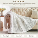 Carriediosa Chunky Knit Throw Blanket 50" X 60", 100% Hand Made Large Chenille Loop Yarn Soft Fluffy Throws for Couch Sofa Bed, Big Crochet Cozy Heavy Thick Cable Woven Blankets, Snow White by CozyNest Decor