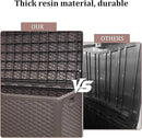 80 Plus Gallon Outdoor Storage Box, Waterproof Resin Deck Box Outdoor Storage Bin for Patio, Poolside, and Garden, Lockable & UV-Resistant, Ideal for Small Spaces, Brown