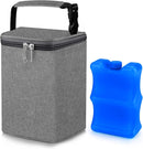 Accmor Breastmilk Cooler Bag with Ice Pack, Baby Bottle Cooler Bags, Insulated Tote Bags On The Go, Fits 4 Large 8oz Bottles, for Nursing Mom Daycare Travel, Grey by TinyTreasures Baby Boutique