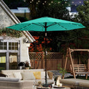 10FT Solar Umbrella 32 LED Lighted Patio Umbrella Table Market Umbrella w/Tilt and Crank, UV-Resistant Outdoor Umbrella for Pool, Garden, Deck, Turquoise Blue by GreenHaven Gardens