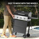 MASTER COOK 3 Burner BBQ Propane Gas Grill, Stainless Steel 30,000 BTU Patio Garden Barbecue Grill with Two Foldable Shelves by GreenHaven Gardens