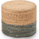 Wimarsbon 18'' Ottoman Pouf, Natural Braided Poof, Rustic Handweave Lounge Pouffe, Boho Footrest Stool for Bedroom, Accent Table or Seat for Living Room (Dusty Blue) by CozyNest Decor