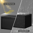 100GAL Black Wicker - Textured Outdoor Deck Box with Lockable – Waterproof, SGS - Verified UV Resistance, Stylish Storage for Patio Furniture & Outdoor Toys, Quick Assembly by GreenHaven Gardens