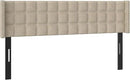 VECELO Headboard King Size, Linen Upholstered Headboards Only with Nailhead Trim Wingback, Square Stitched Design, Adjustable Height from 40" to 49.8", Oatmeal by CozyNest Decor