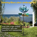 LimeHill Wind Spinner for Yard and Garden - Large Metal Windspinners for Outdoor Decorations (Blue Lotus (24 X 84 Inches)) by CozyNest Decor