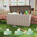 81 Gallon Outdoor Storage Box Waterproof, UV Resistant Resin Deck Box with Hydraulic Rod, Lockable Design and Enhanced Durability for Patio, Garden, and Poolside Use by CozyNest Decor