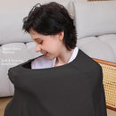 Nursing Cover for Breastfeeding, 360°Full Coverage Nursing Poncho, Rayon Soft & Breathable Breastfeeding Cover up (Smooth Rayon, Black) by TinyTreasures Baby Boutique
