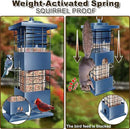 Bird Feeder 3LBS Metal Anti-Squirrel Wild Birdseed Feeder for Finch Cardinal Blue Jay Outdoors Hanging (Blue) by GreenHaven Gardens