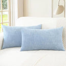 CaliTime Throw Pillow Covers Decorative 16 X 26 Inches Pack of 2 Cozy Chenille Cushion Cases for Couch Sofa Bed Living Room Home Baby Blue by CozyNest Decor