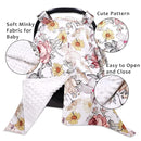 Floral Baby Car Seat Canopy Soft Plush Dotted Backing Baby Car Seat Cover Girls, Infant Carseat Canopy, Stretchy Multi- use Nursing Cover for Stroller/High Chair/Shopping Cart/Car Seat Canopies by TinyTreasures Baby Boutique