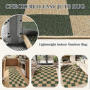 Lahome Checkered Easy Jute Dining Room Rug, 5x7 Indoor Outdoor Rugs for Patio Living Room, Neutral Checkerboard Non Slip Low Pile Green Carpet for Bedroom Office Backyard by CozyNest Decor