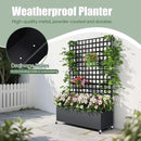 Metal Planter Box with Trellis Privacy Screen, Raised Garden Bed with Lattice Trellis & Wheels, Privacy Planters for Patio, Planter Box for Climbing Plants, Flower, 73"x 47"x 16", Black by GreenHaven Gardens