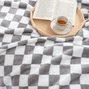 LOMAO Throw Blankets Flannel Blanket with Checkerboard Grid Pattern Soft Throw Blanket for Couch, Bed, Sofa Luxurious Warm and Cozy for All Seasons (Grey, 60"x80") by CozyNest Decor