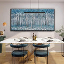 DUNHUANG ART Blue Tree Canvas Wall Art - Large Size Teal Abstract Painting for Home Office Living Room Bedroom Bathroom - Black Framed - Wall Decor Living Room 20"x40" by CozyNest Decor