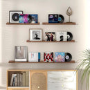 Fun Memories Picture Ledge Shelf, 24 Inch Floating Shelves Set of 2, Nursery Book Shelves for Toys Storage, Kids Bookshelf Wall Mounted for Wall Decor Books Photo Frames, Walnut by CozyNest Decor
