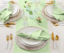 Solino Home Linen Table Runner 108 Inches Long - 100% Pure Linen Pastel Green Table Runner 14 x 108 Inch - Fete by CozyNest Decor