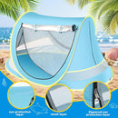 Baby Beach Tent with Baby Hat, Pop Up Toddler Travel Bed with Sun Hat for Boys or Girls, Sun Shade for Toddler Camping, Infant Portable Sun Shade, Summer Beach Baby by TinyTreasures Baby Boutique