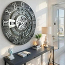 The Gears Clock Real Moving Gear Wall Clock England Line (Carbon Grey, 24 inches (60 cm)) by CozyNest Decor