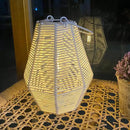 Outdoor Solar Lantern Hanging Decorative Rattan Lanterns with Handle White Large Solar Table Lamp Waterproof for Patio Garden Wedding Home Decor by GreenHaven Gardens